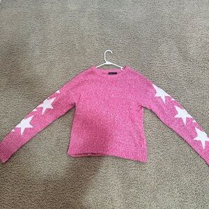 SHEIN Pink Sweater with White Stars